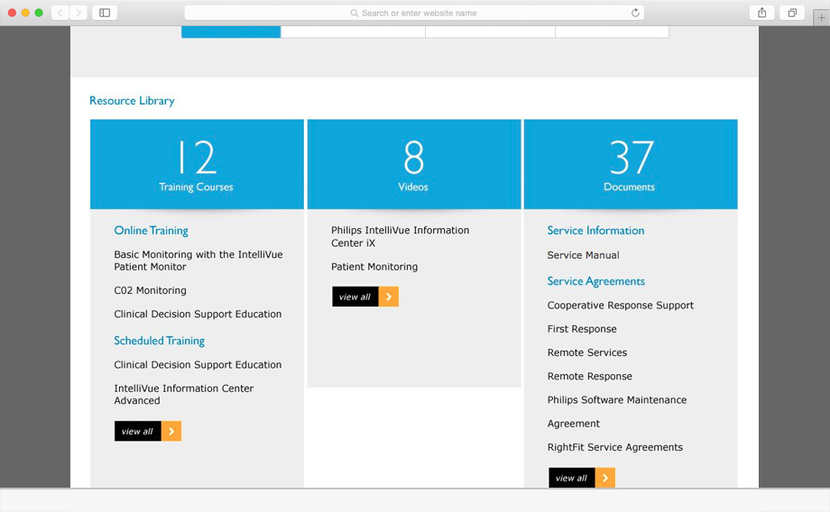 Screenshot of Online tools prototype